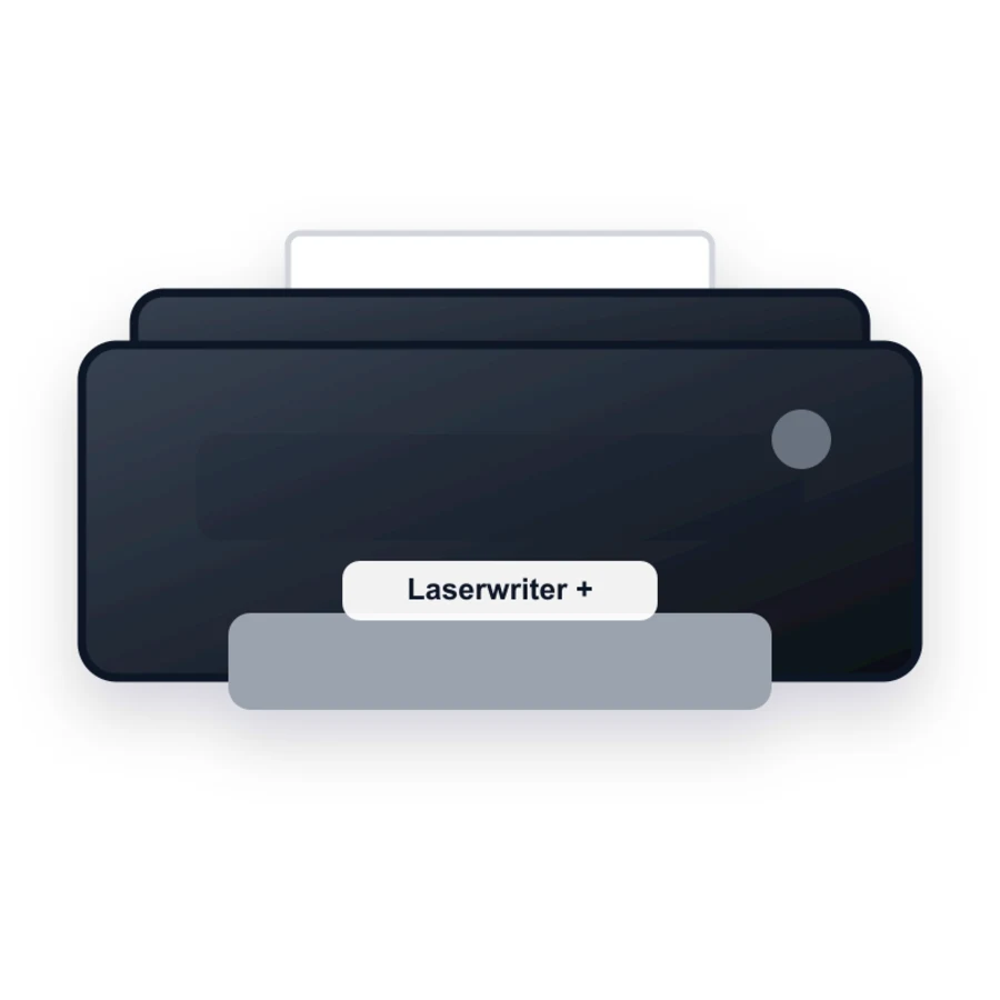 Apple Laserwriter + printer illustration