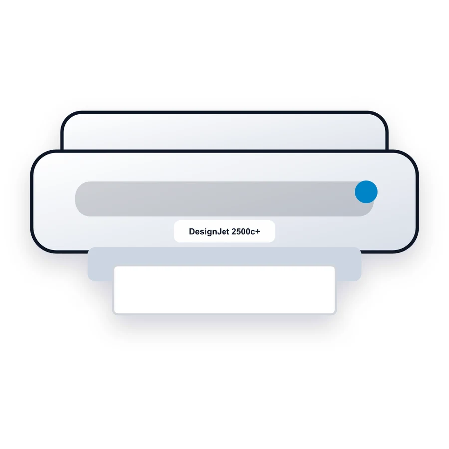 HP DesignJet 2500c+ printer illustration