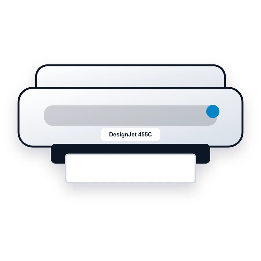 HP DesignJet 455C printer illustration