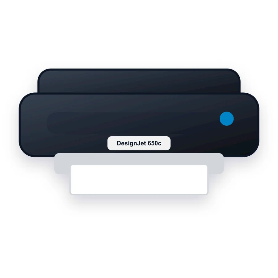 HP DesignJet 650c printer illustration