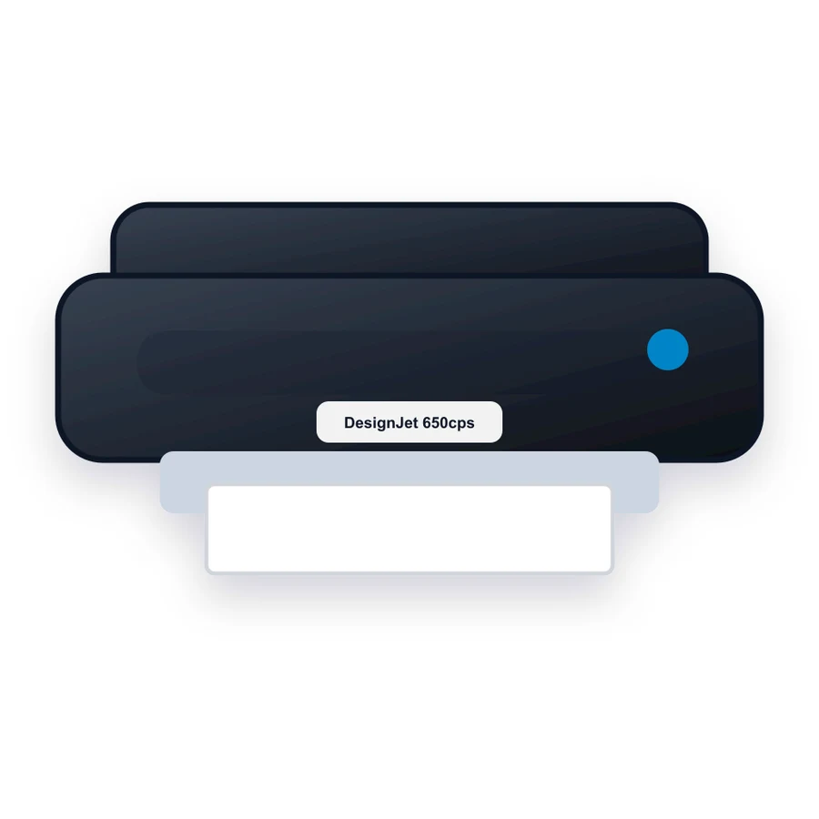 HP DesignJet 650cps printer illustration