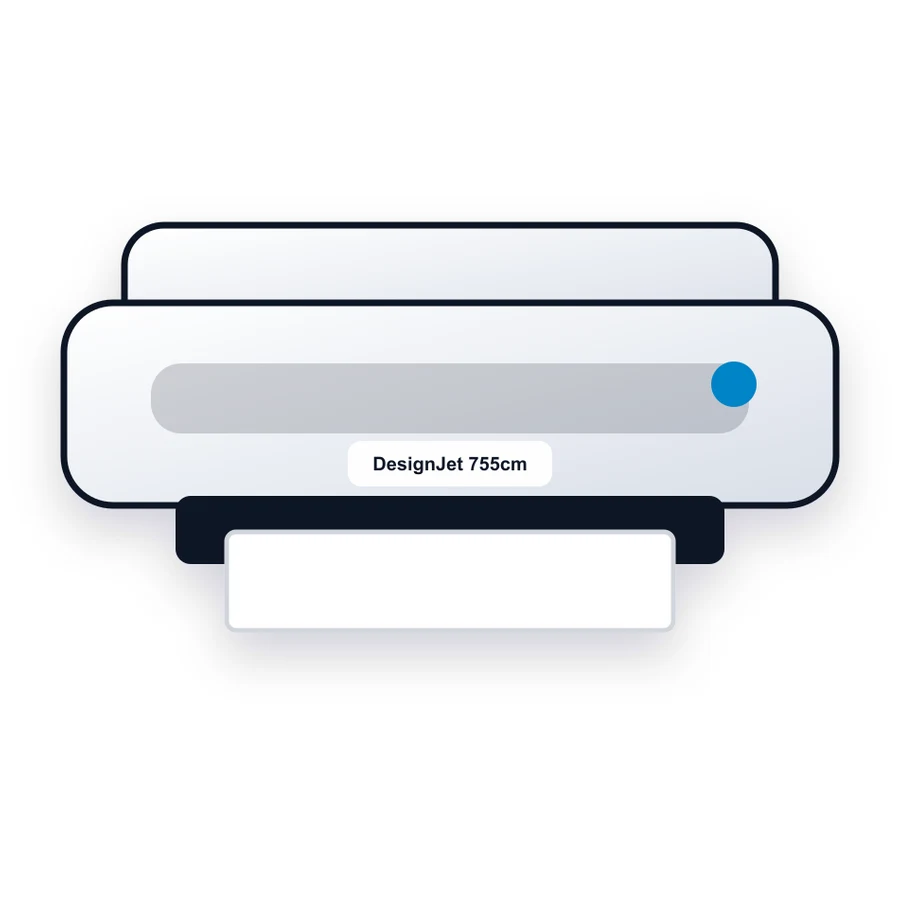 HP DesignJet 755cm printer illustration