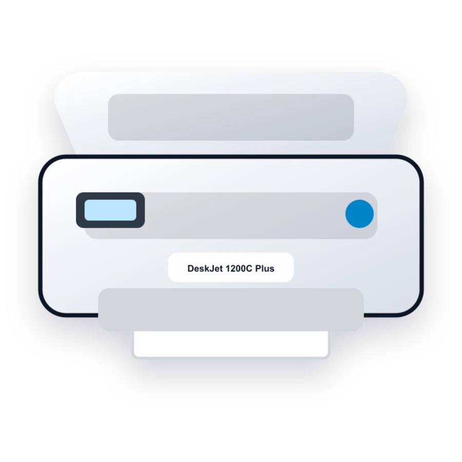 HP DeskJet 1200C Plus printer illustration