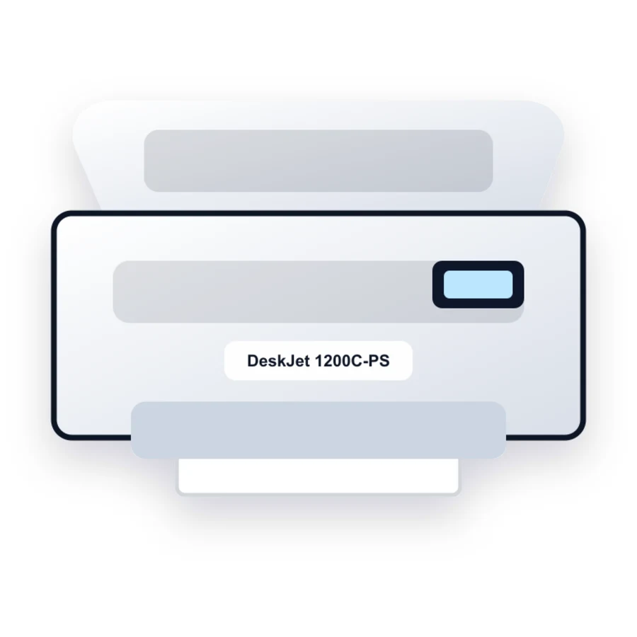 HP DeskJet 1200C-PS printer illustration