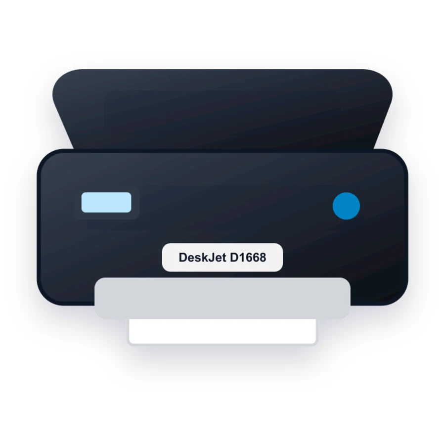 HP DeskJet D1668 printer illustration