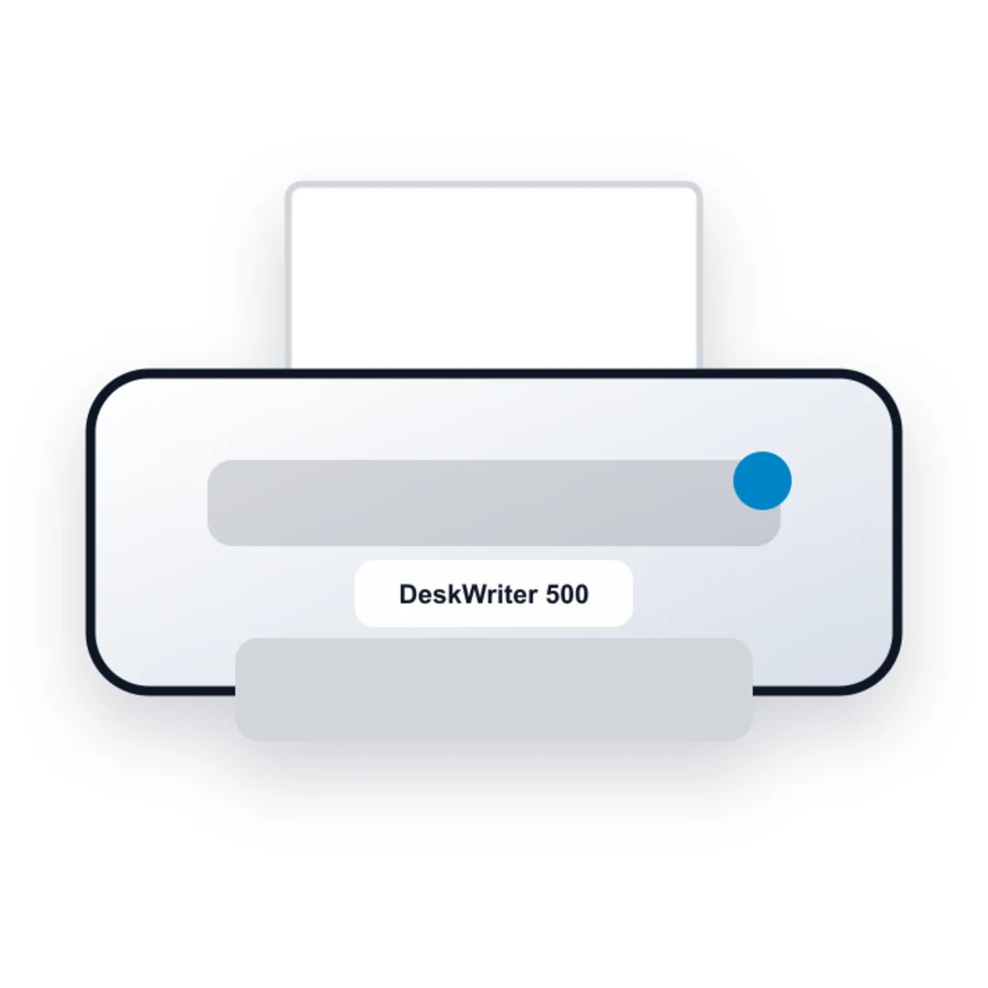 HP DeskWriter 500 printer illustration