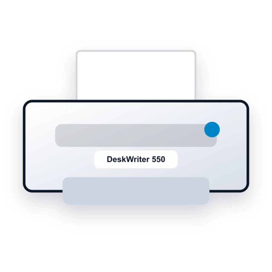 HP DeskWriter 550 printer illustration