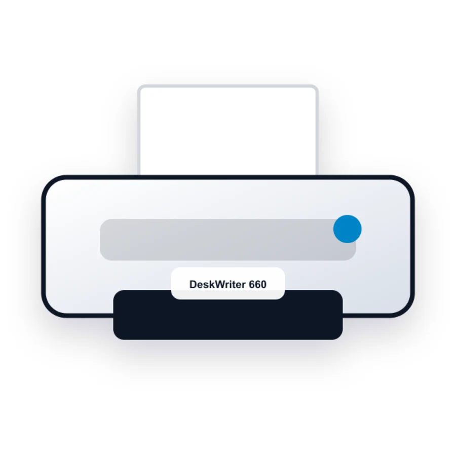 HP DeskWriter 660 printer illustration