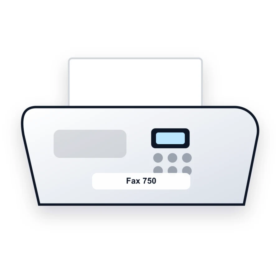HP Fax 750 printer illustration