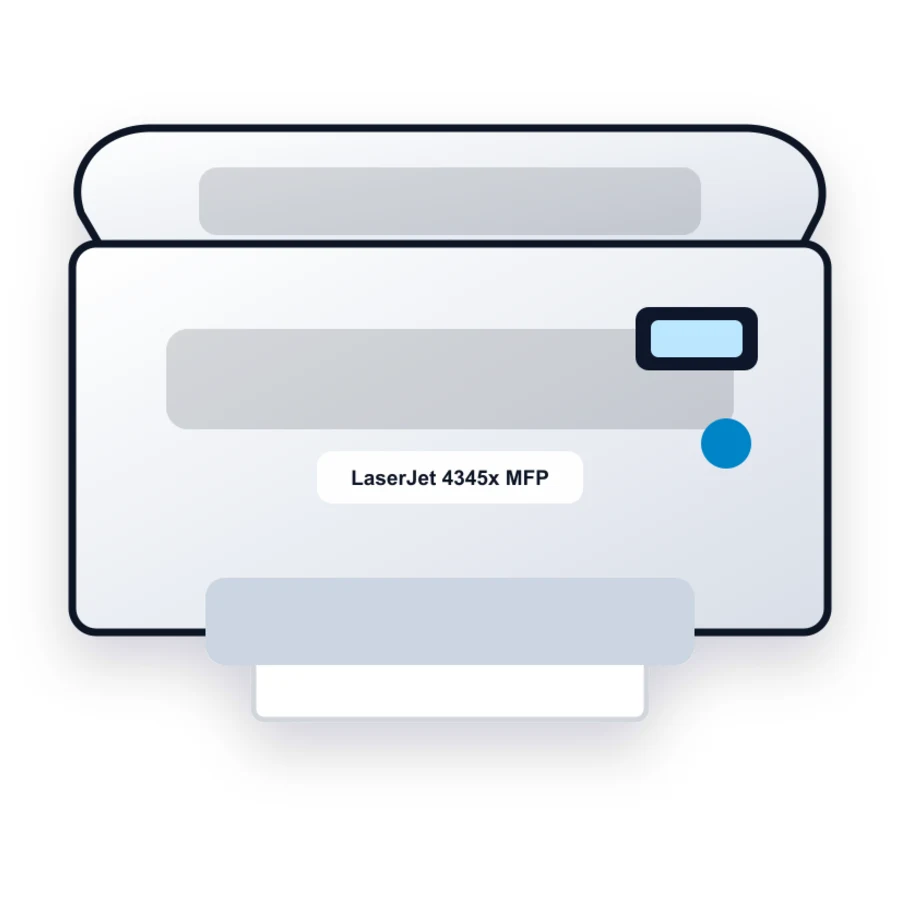 HP LaserJet 4345x MFP printer illustration