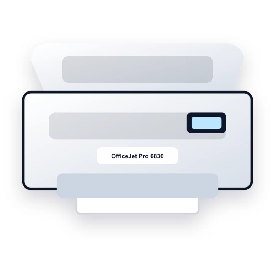 HP OfficeJet Pro 6830 printer illustration