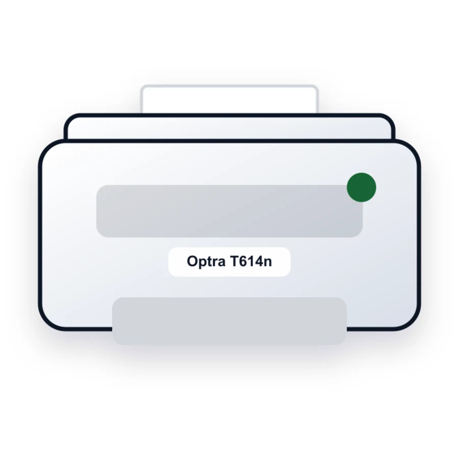 Lexmark Optra T614n printer illustration