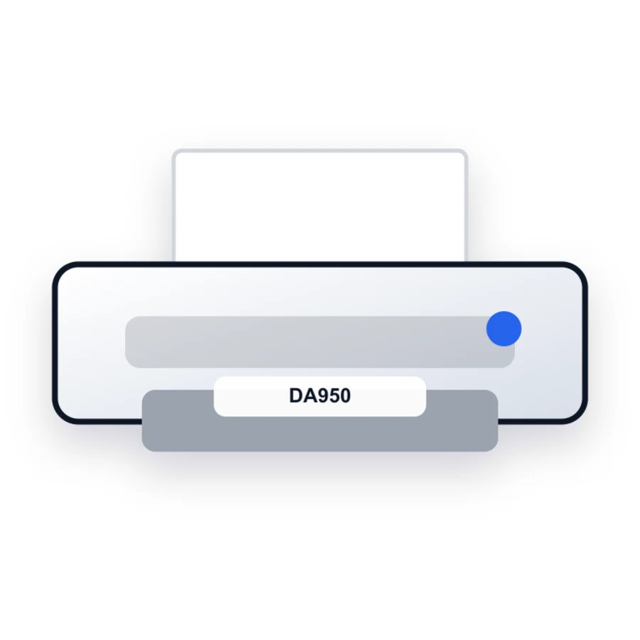 Pitney Bowes DA950 printer illustration