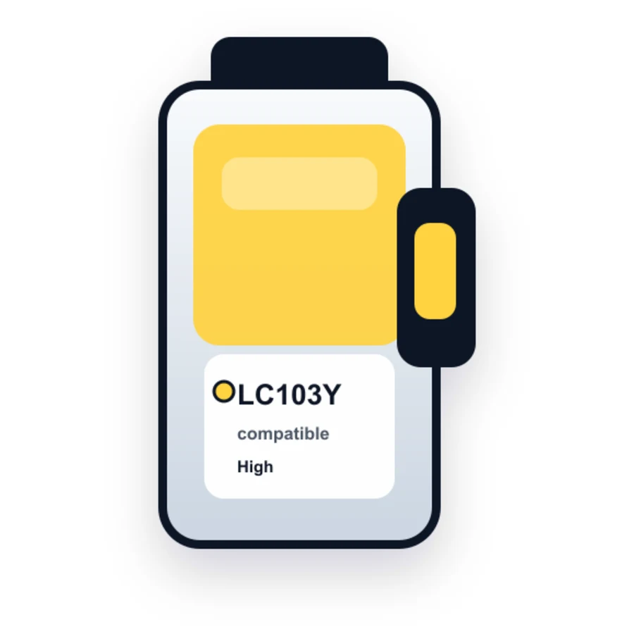 Brother LC103Y Yellow compatible ink