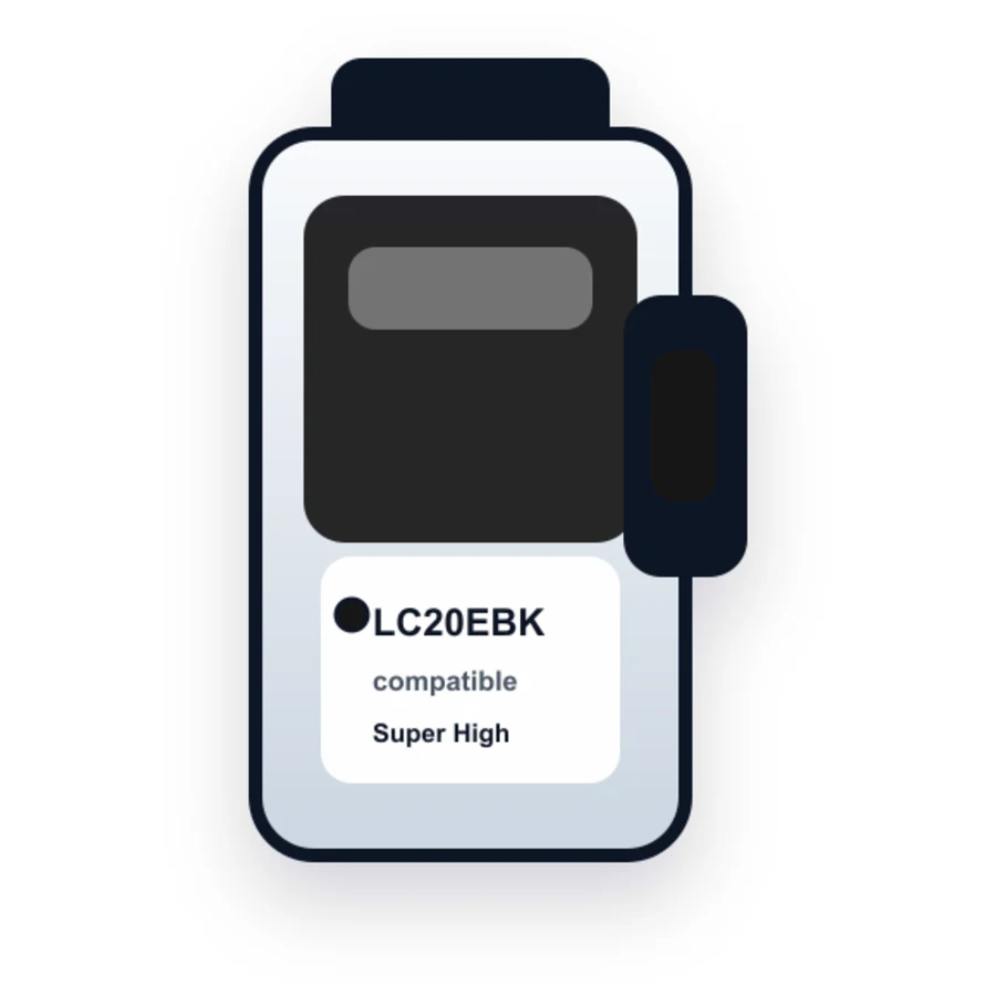 Brother LC20EBK Black compatible ink