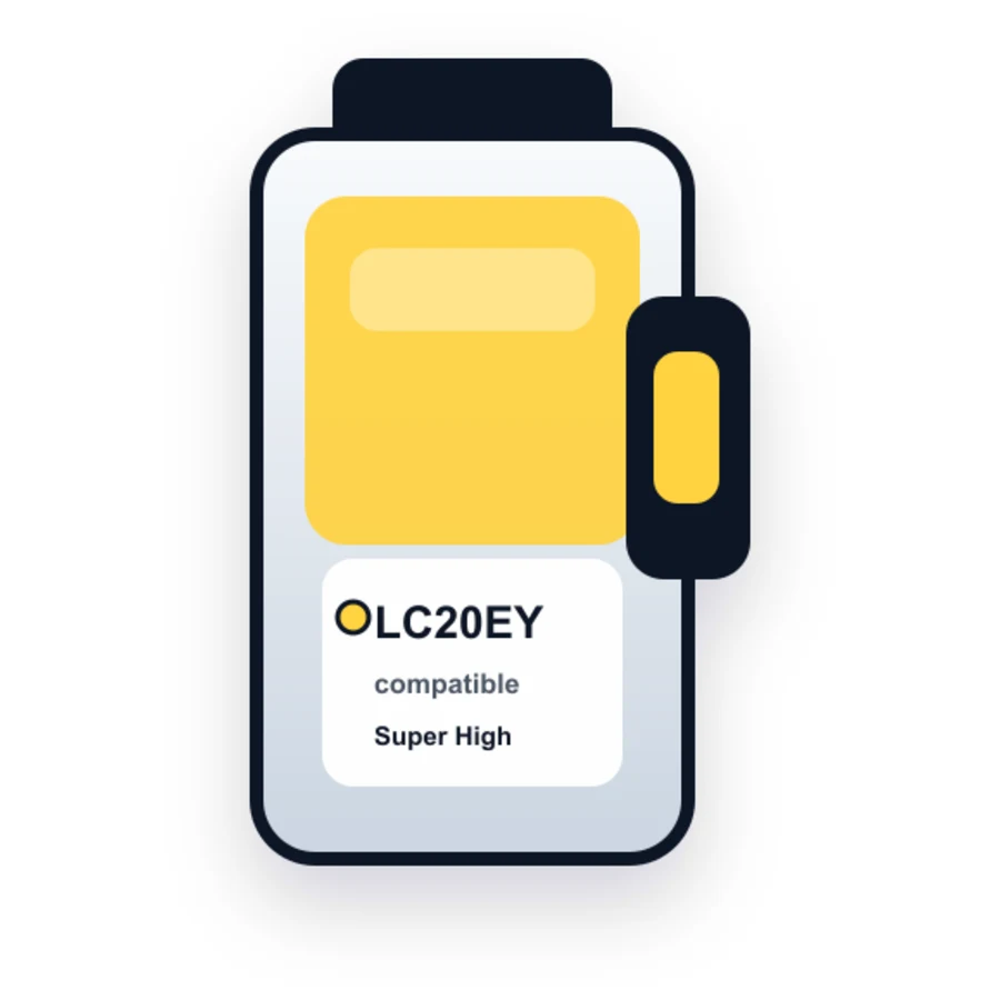 Brother LC20EY Yellow compatible ink