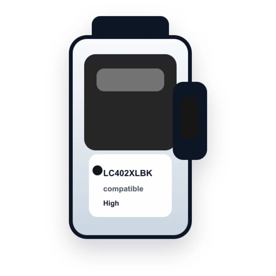 Brother LC402XLBK Black compatible ink