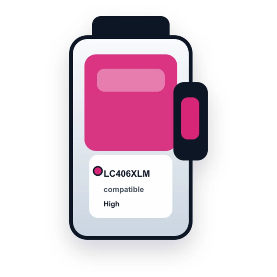 Brother LC406XLM Magenta compatible ink