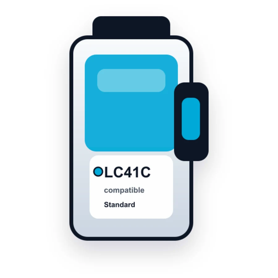 Brother LC41C Cyan compatible ink
