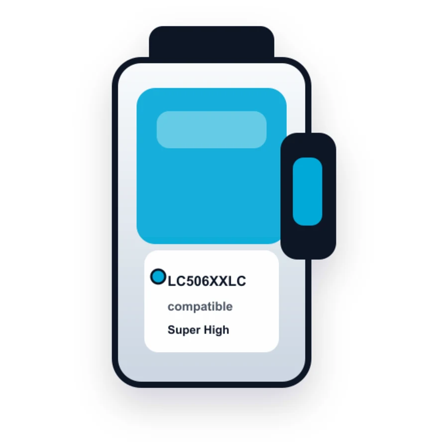 Brother LC506XXLC Cyan compatible ink