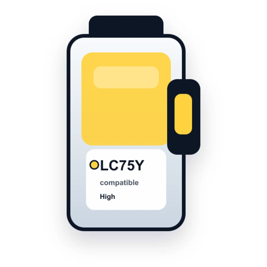 Brother LC75Y Yellow compatible ink