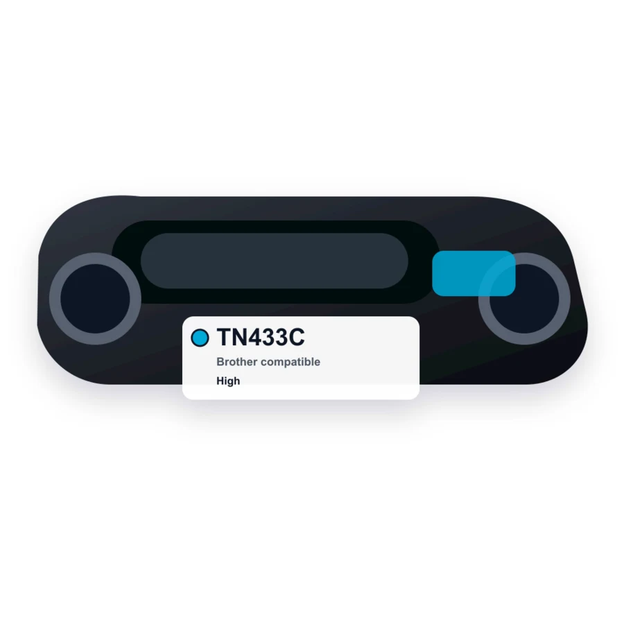 Brother TN433C Cyan compatible toner