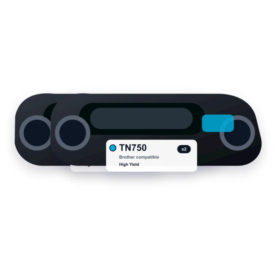 Brother TN750 Toner Cartridges 2-Pack - Black - High Yield compatible toner