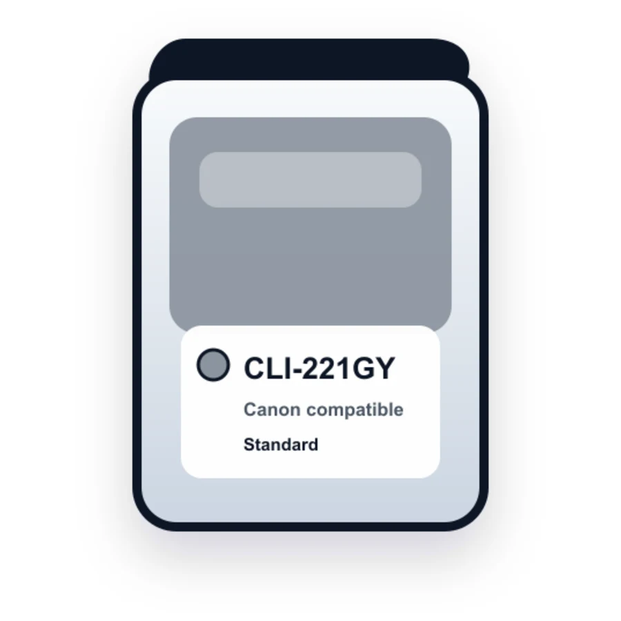 Canon CLI 221 CLI 221GY Gray compatible ink