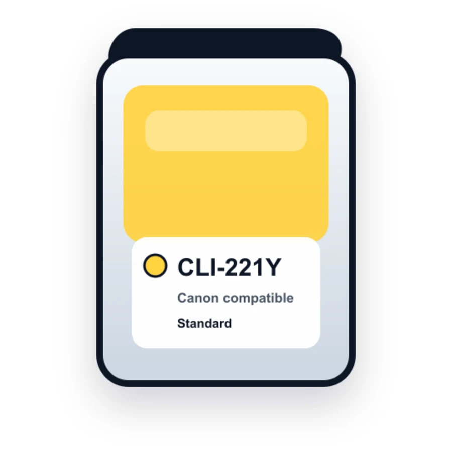 Canon CLI 221 CLI 221Y Yellow compatible ink