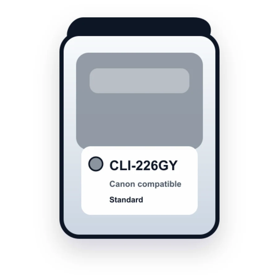 Canon CLI 226 CLI 226GY Gray compatible ink