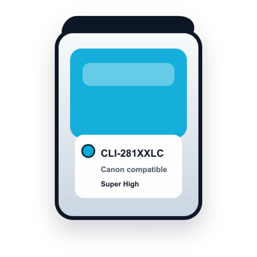 Canon CLI 281XXL Cyan compatible ink