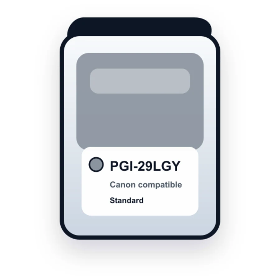 Canon PGI 29 PGI 29LGY Light Gray compatible ink