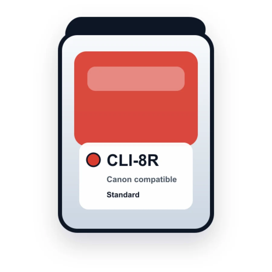 Canon CLI 8 CLI 8R Red compatible ink