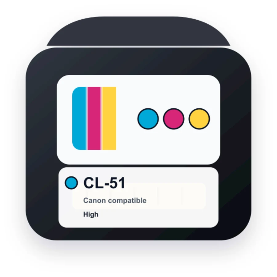 Replacement Canon CL-51 Color Ink Cartridge - 0618B002 - High Yield compatible ink