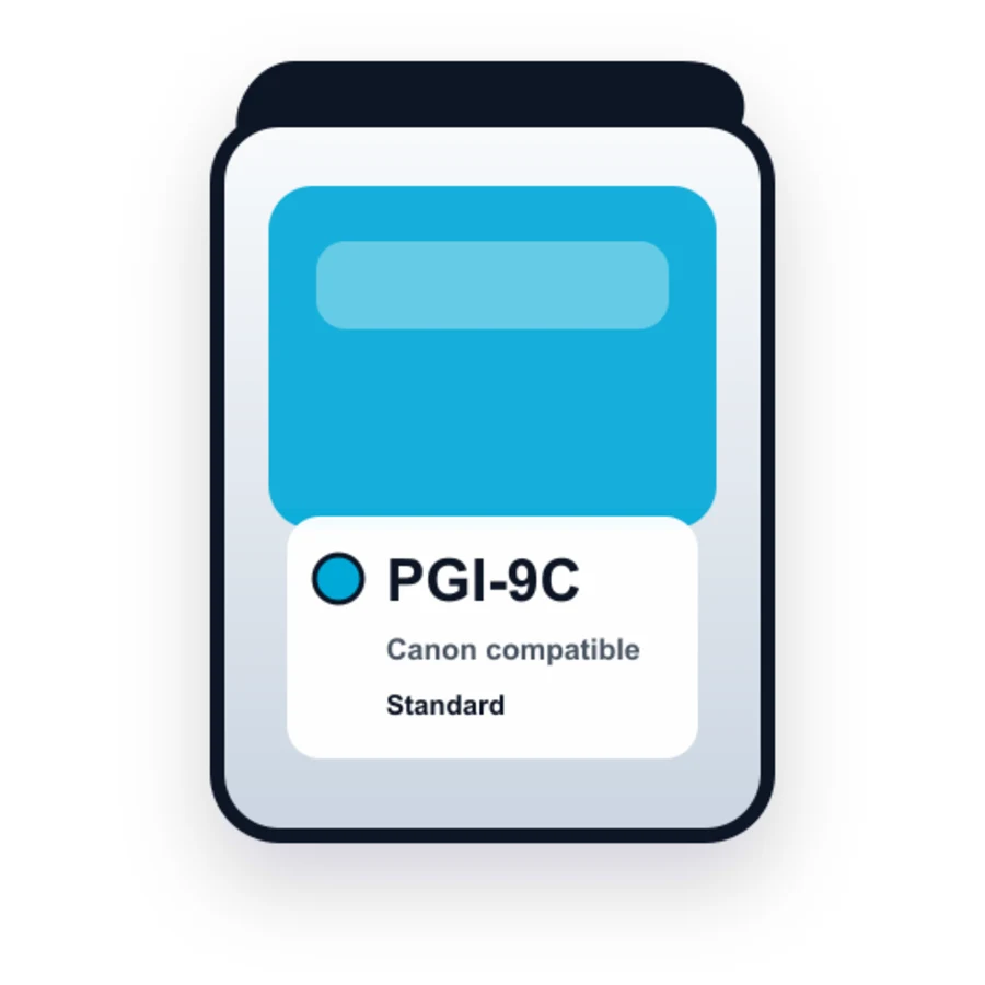 Canon PGI 9 PGI 9C Cyan compatible ink