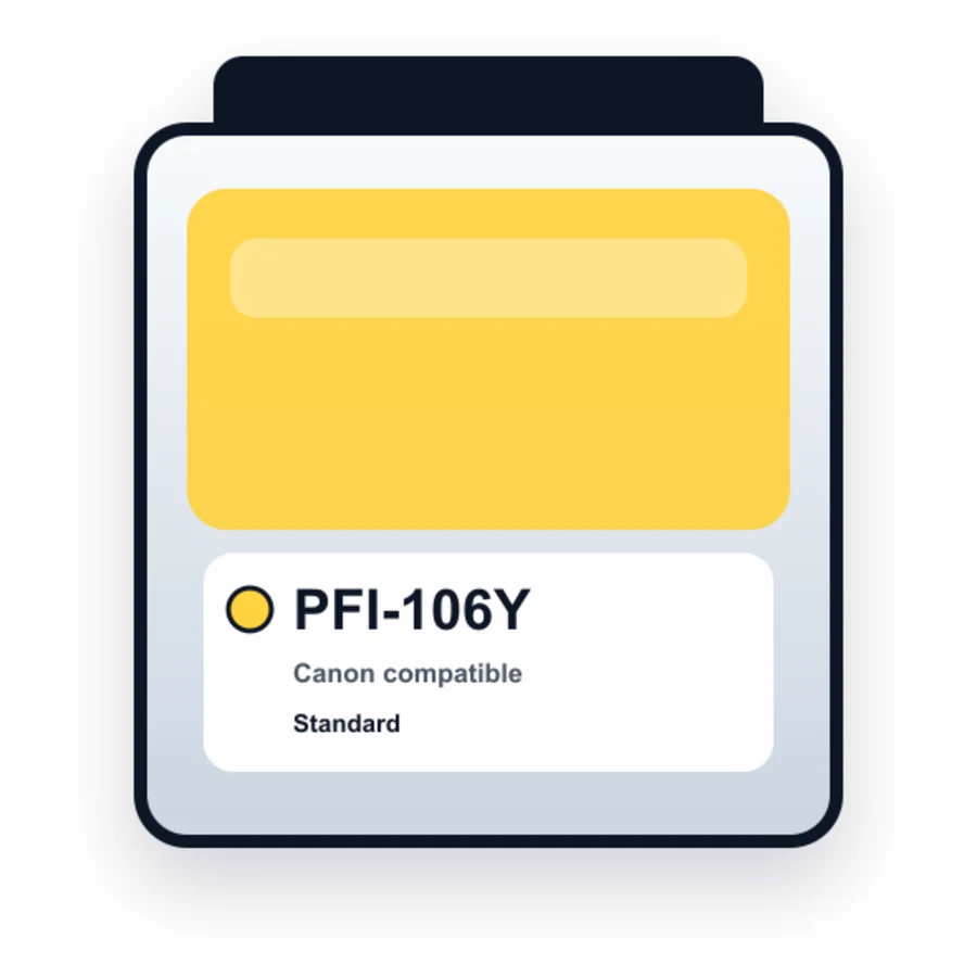 Canon Pfi 106Y Yellow compatible ink
