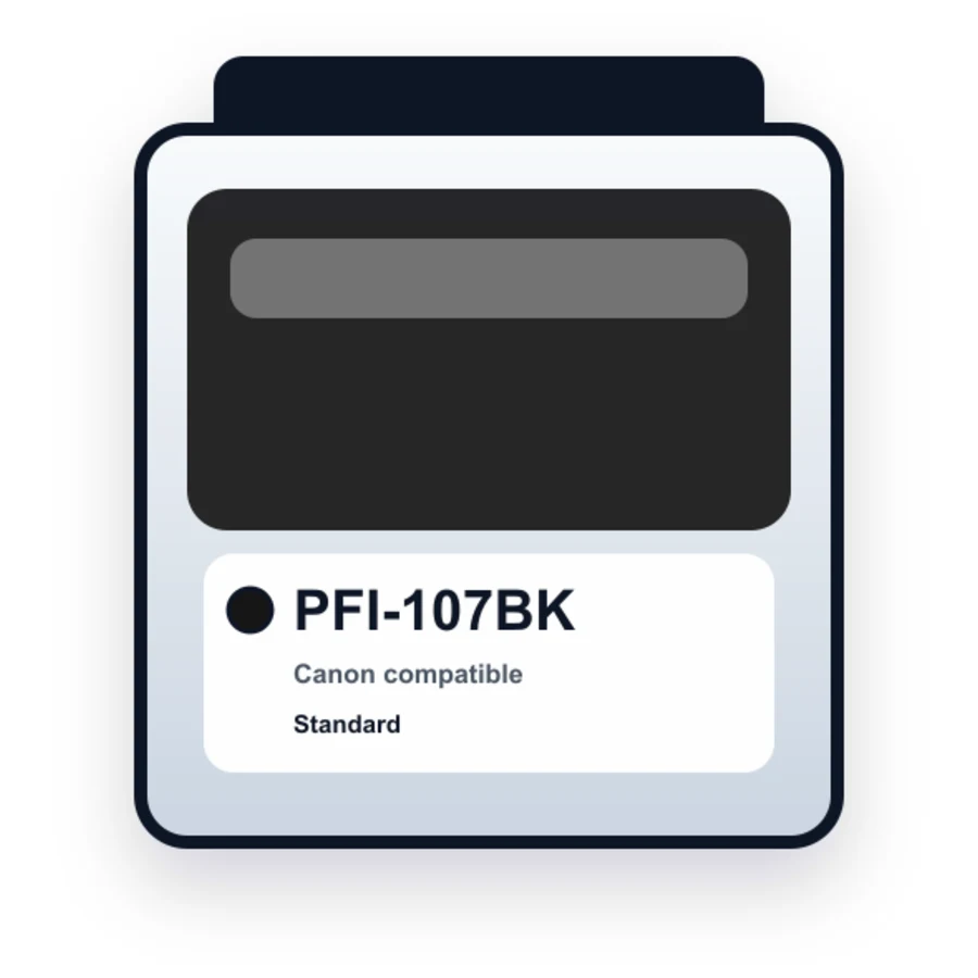 Canon Pfi 107BK Black compatible ink