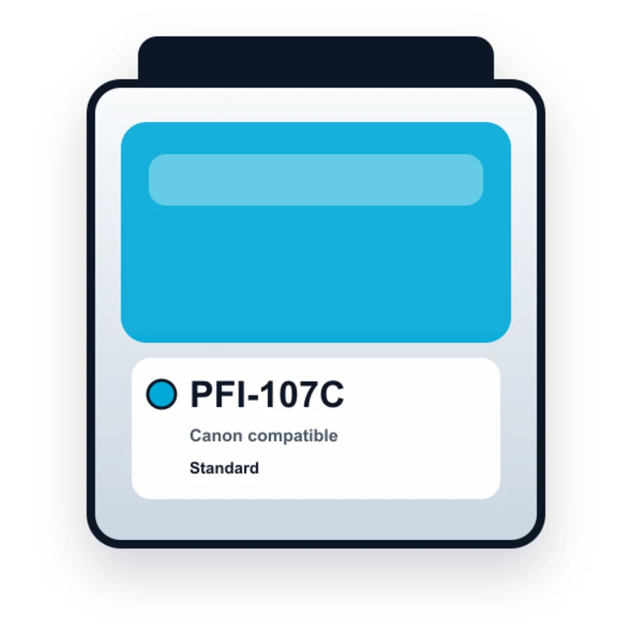 Canon Pfi 107C Cyan compatible ink