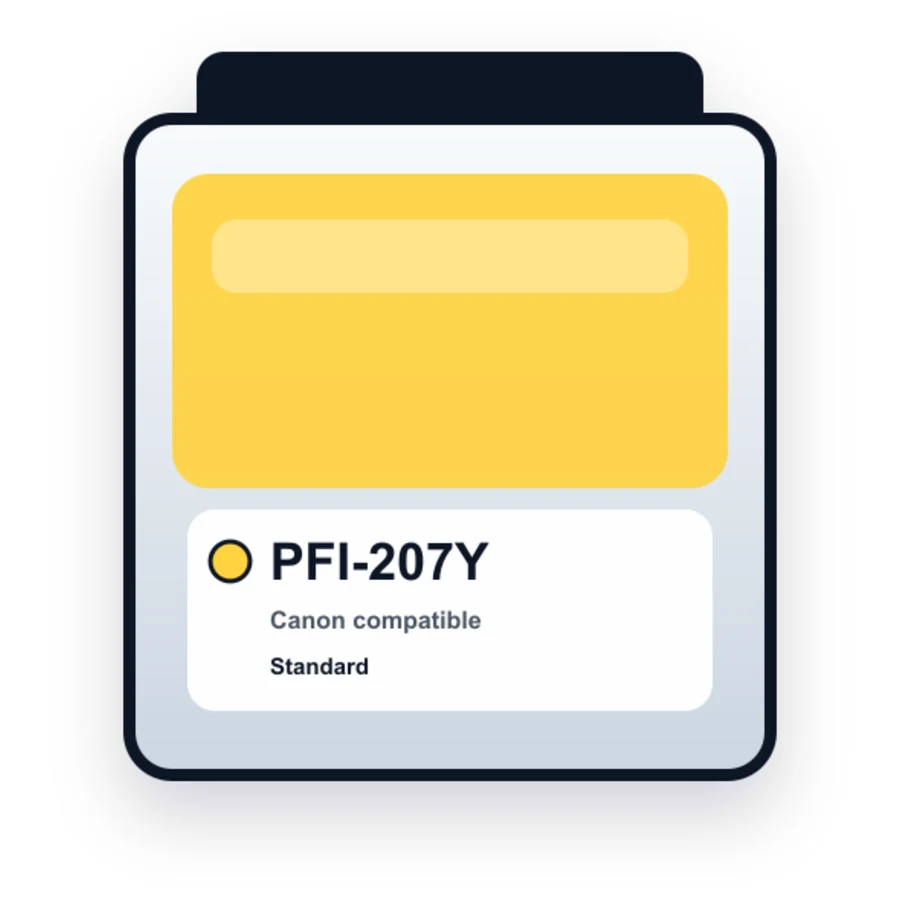 Canon Pfi 207Y Yellow compatible ink