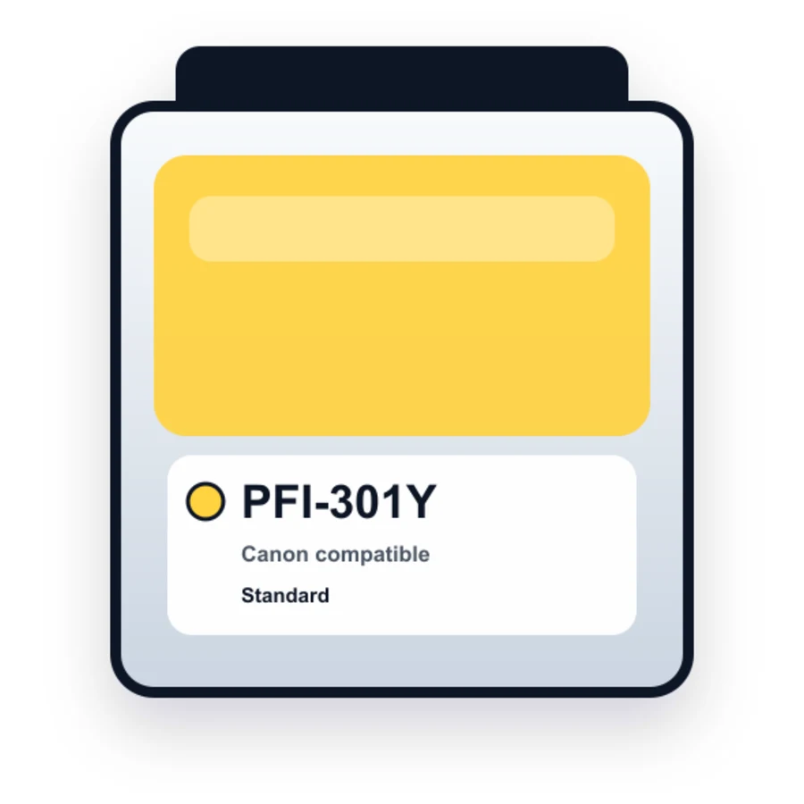 Canon Pfi 301Y Yellow compatible ink