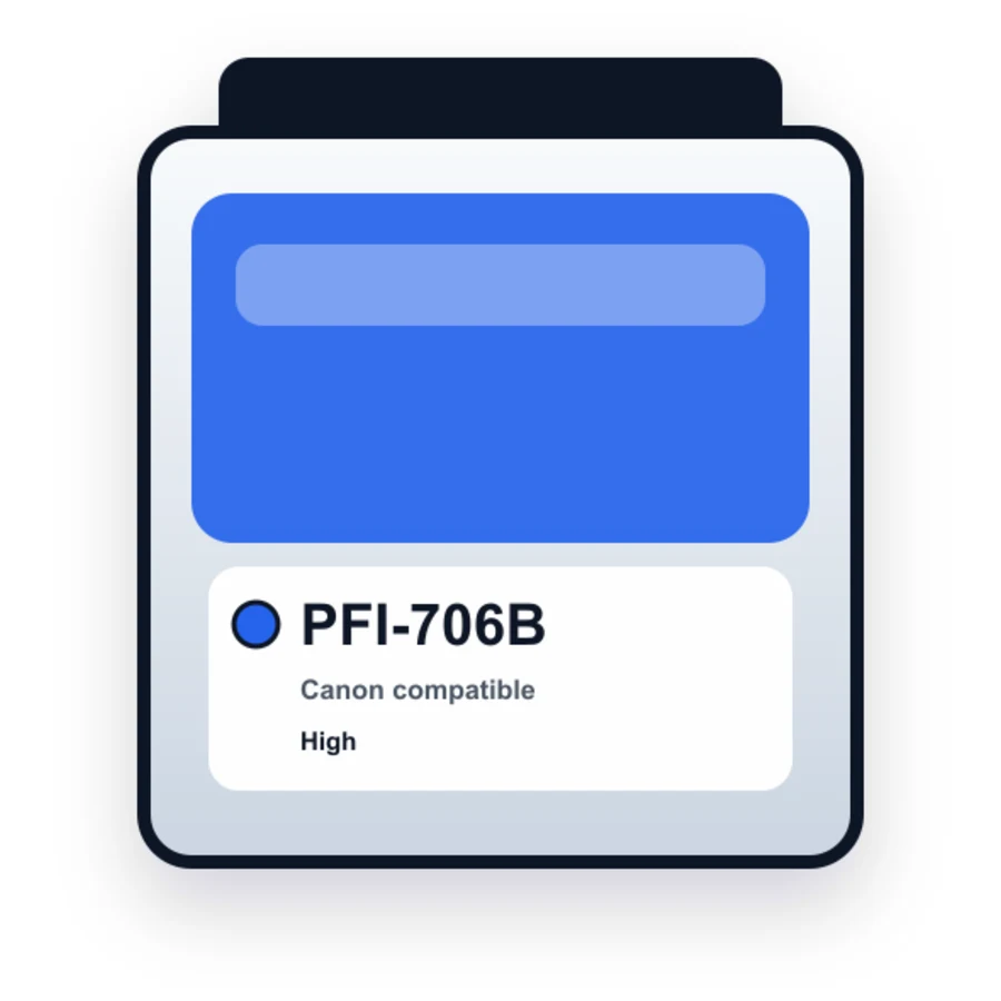 Canon Pfi 706B Blue compatible ink
