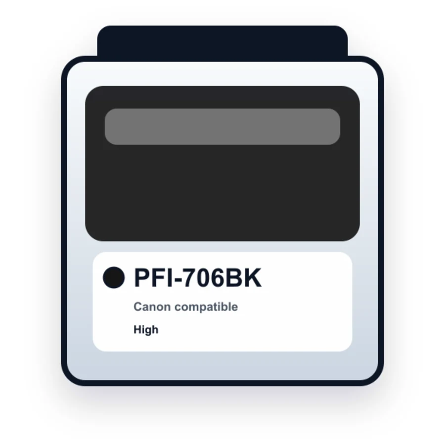 Canon Pfi 706BK Black compatible ink