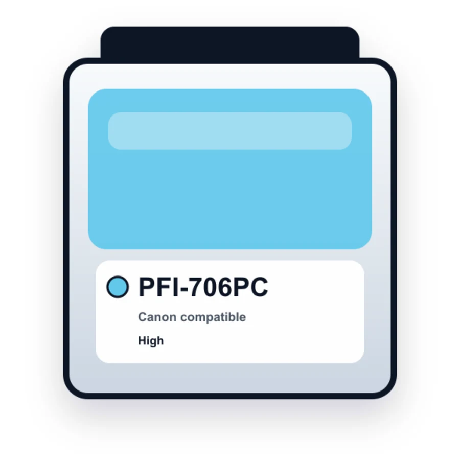 Canon Pfi 706PC Photo Cyan compatible ink