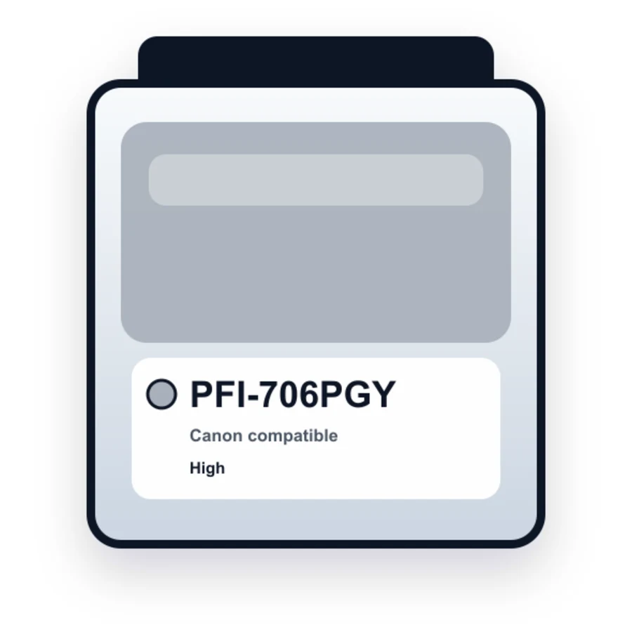 Canon Pfi 706PGY Photo Gray compatible ink