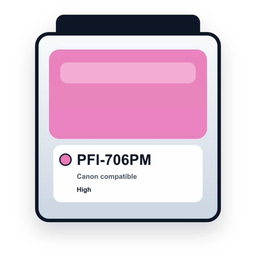 Canon Pfi 706PM Photo Magenta compatible ink