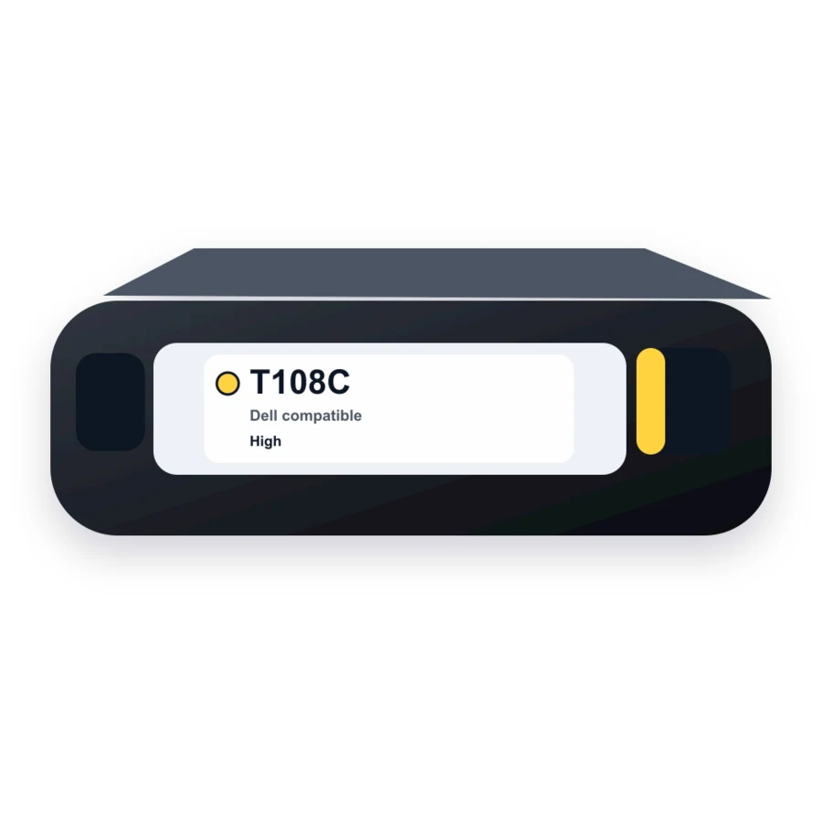 Replacement Dell 2130cn Toner Cartridge Yellow - T108C/FM066/330-1438 - High Yield compatible toner