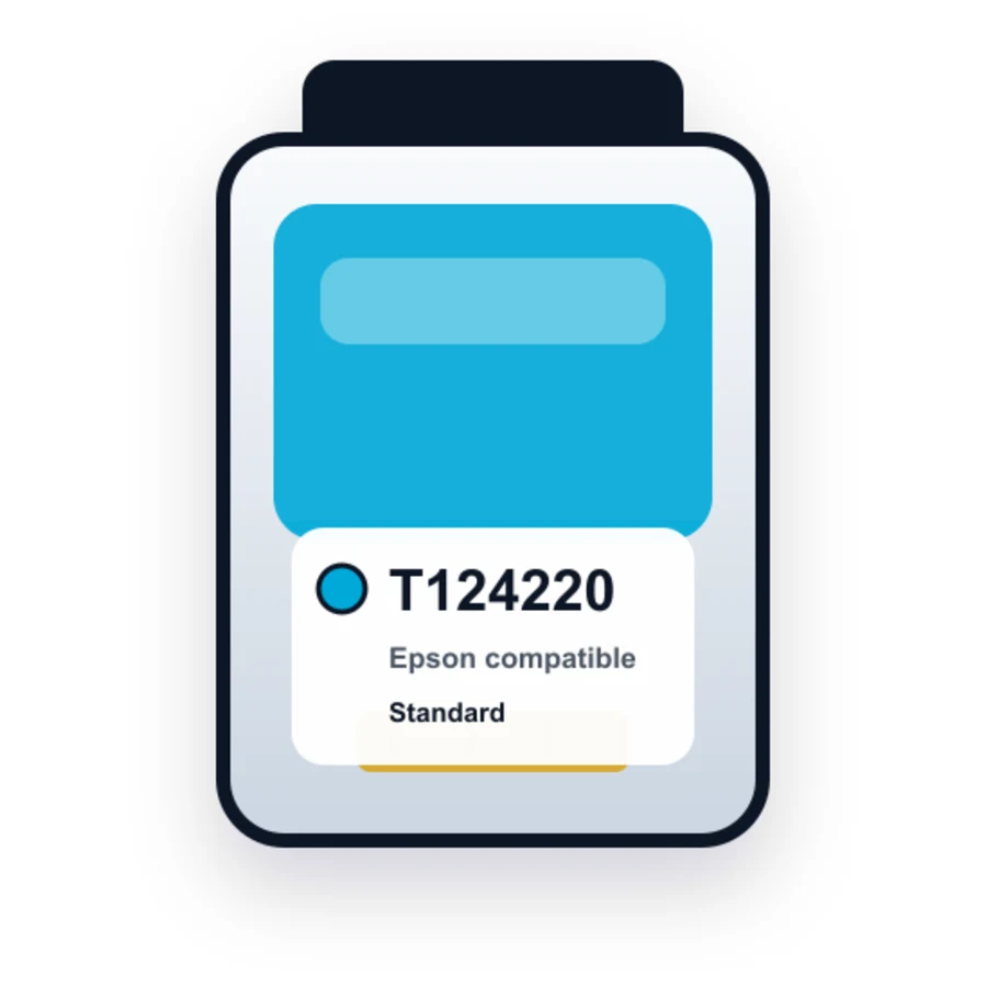 Epson T1242 T124220 Cyan compatible ink