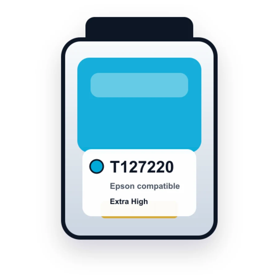 Epson T1272 T127220 Cyan compatible ink