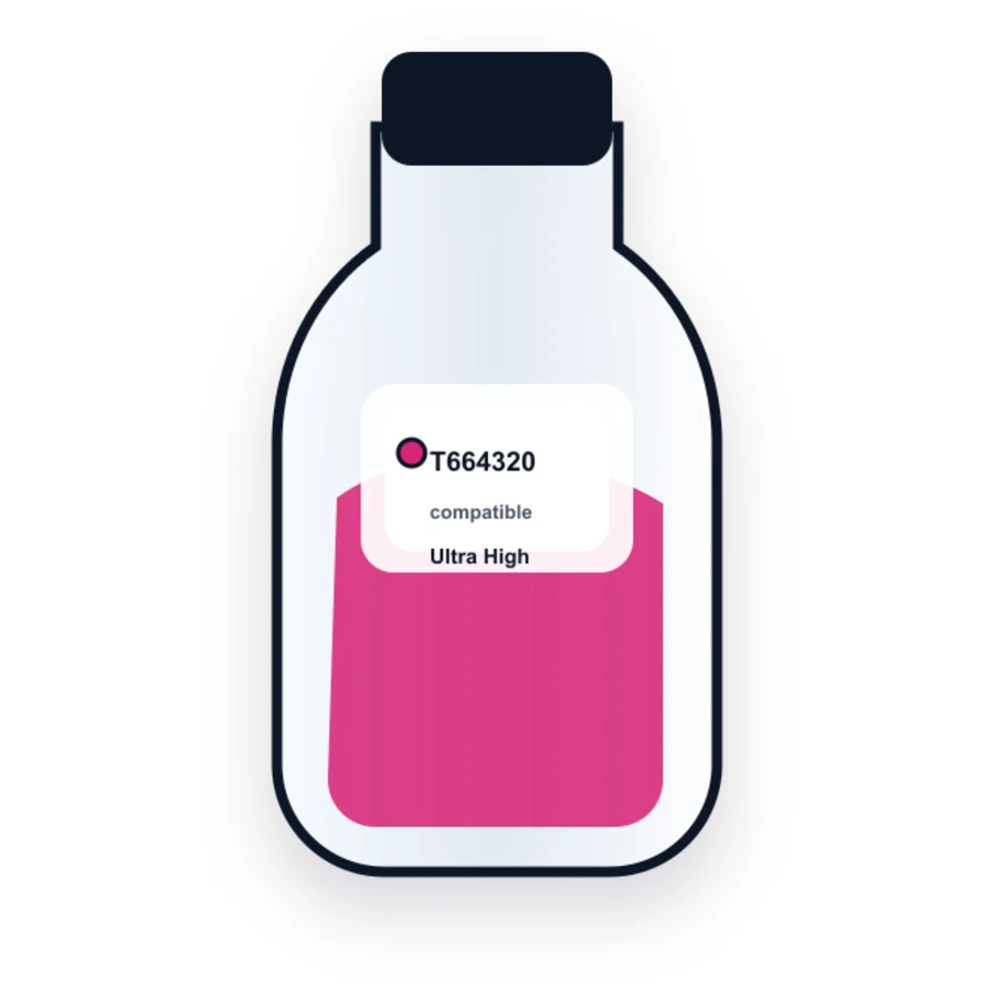 Epson T664320 Magenta compatible ink bottle
