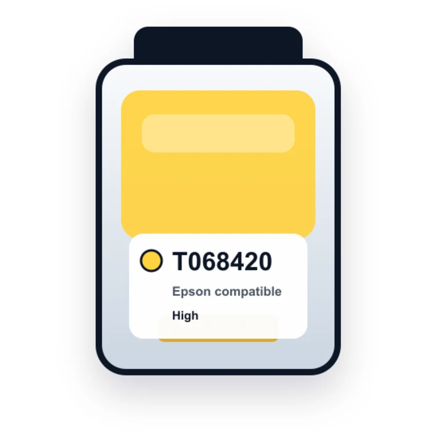 Epson T0684 T068420 Yellow compatible ink